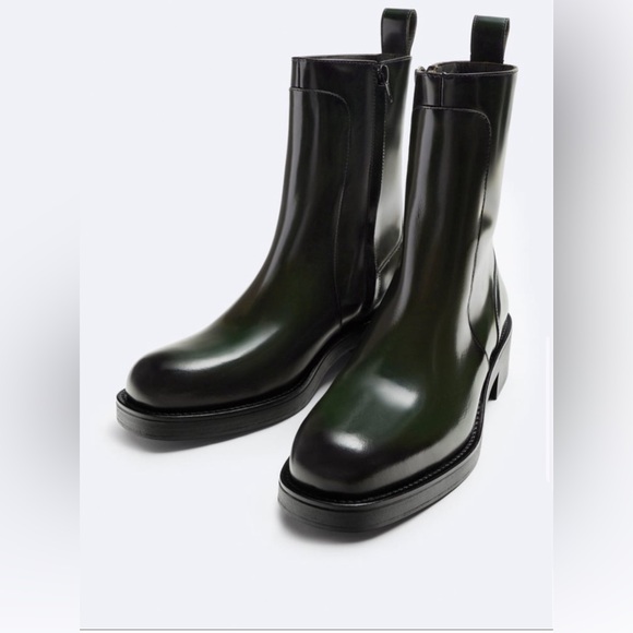 Zara High Shaft Leather Boots - Picture 1 of 8